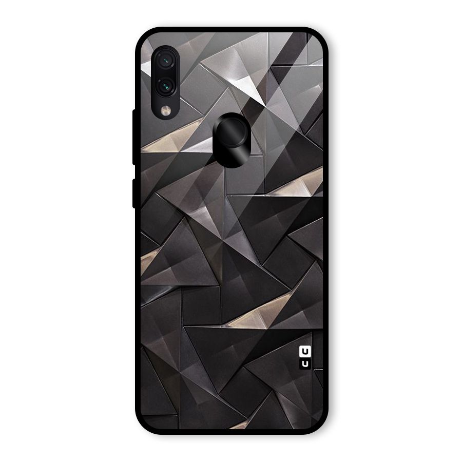 Carved Triangles Glass Back Case for Redmi Note 7 Pro