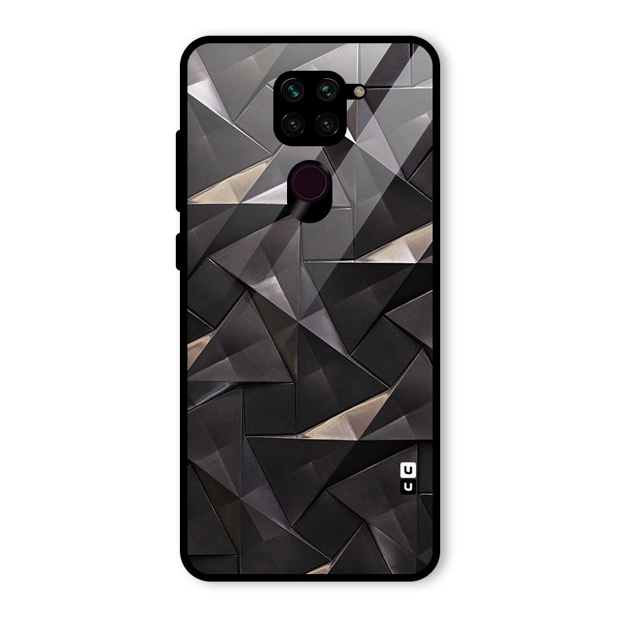 Carved Triangles Glass Back Case for Redmi Note 9