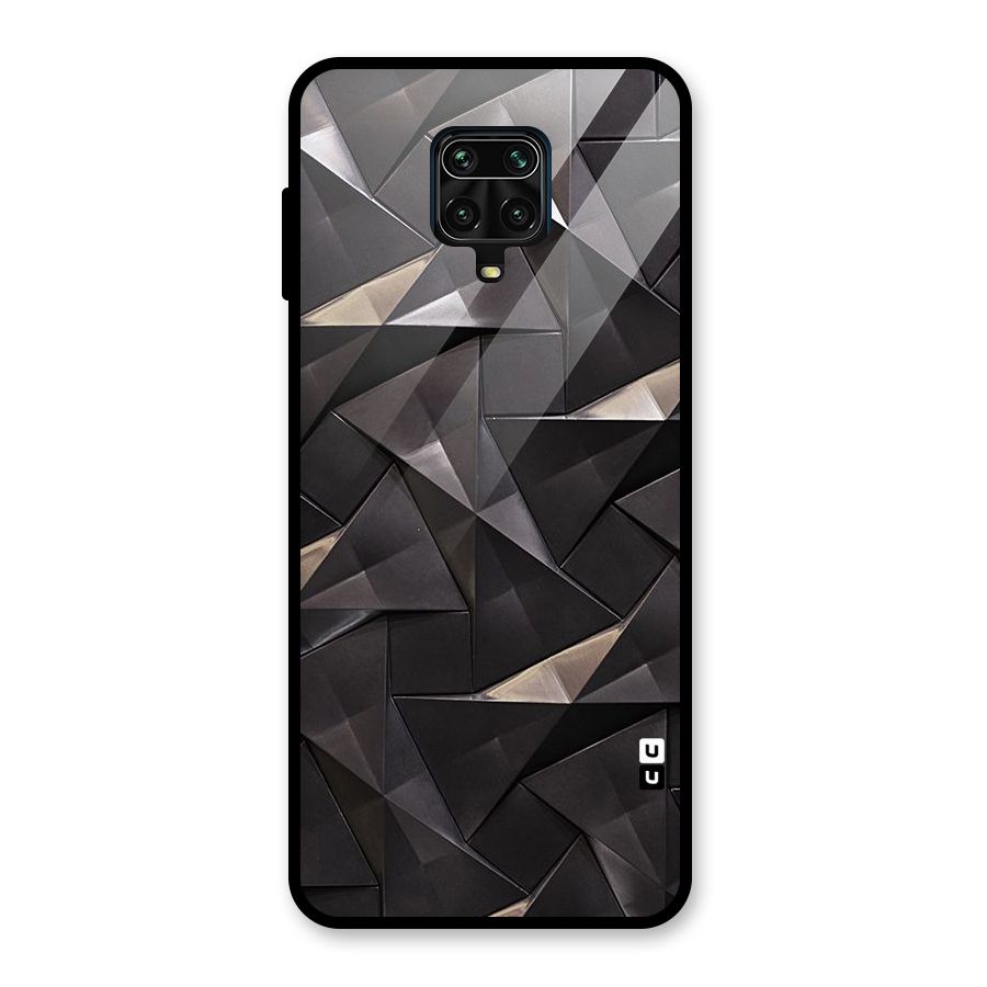 Carved Triangles Glass Back Case for Redmi Note 9 Pro Max