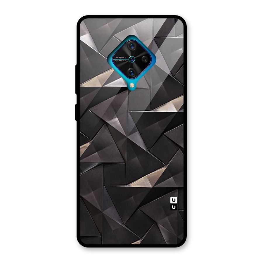 Carved Triangles Glass Back Case for Vivo S1 Pro