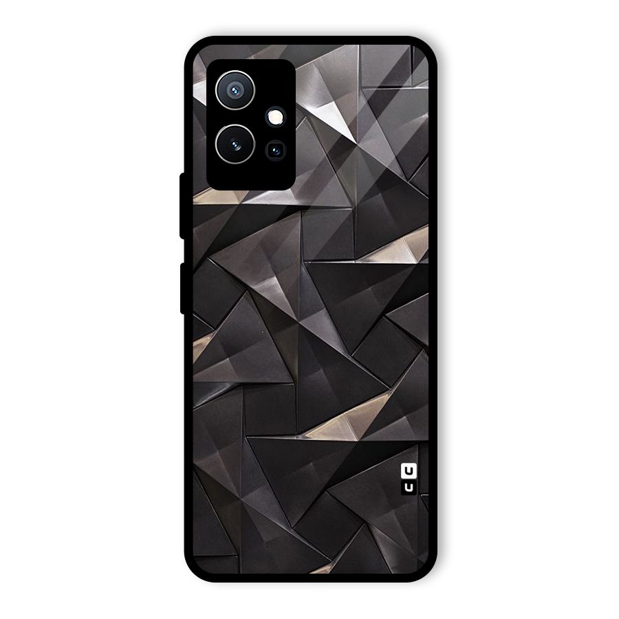 Carved Triangles Glass Back Case for Vivo T1 5G