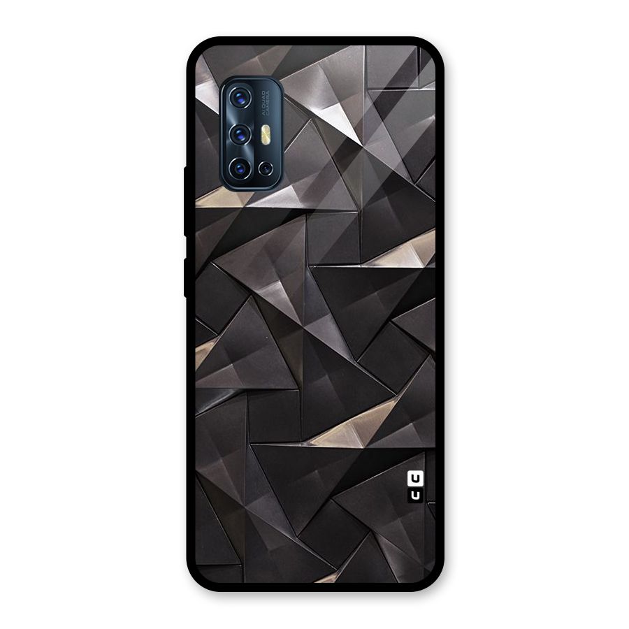 Carved Triangles Glass Back Case for Vivo V17