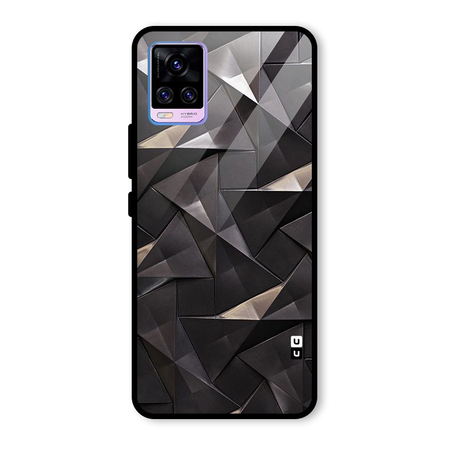Carved Triangles Glass Back Case for Vivo V20 Pro