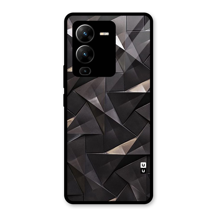 Carved Triangles Glass Back Case for Vivo V25 Pro