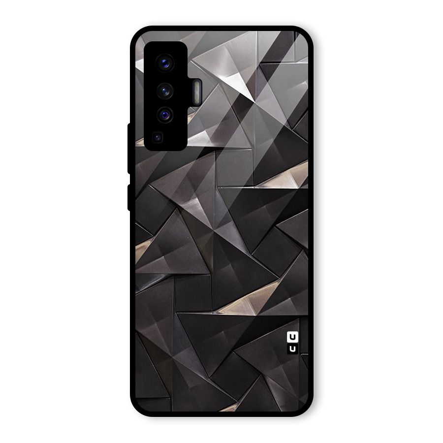 Carved Triangles Glass Back Case for Vivo X50