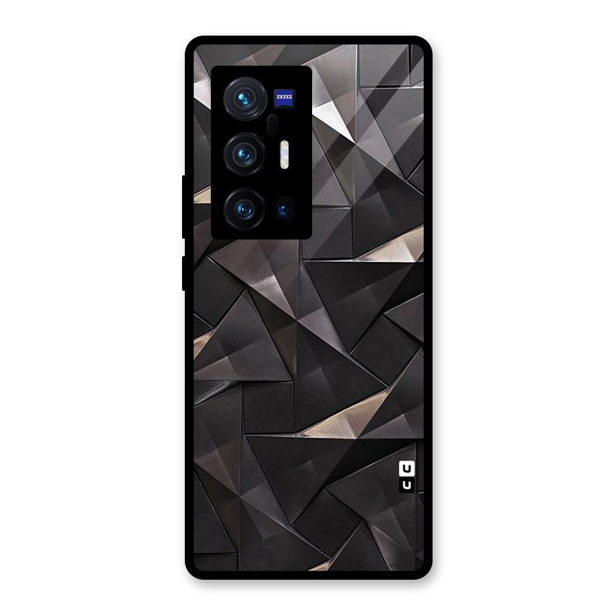 Carved Triangles Glass Back Case for Vivo X70 Pro Plus