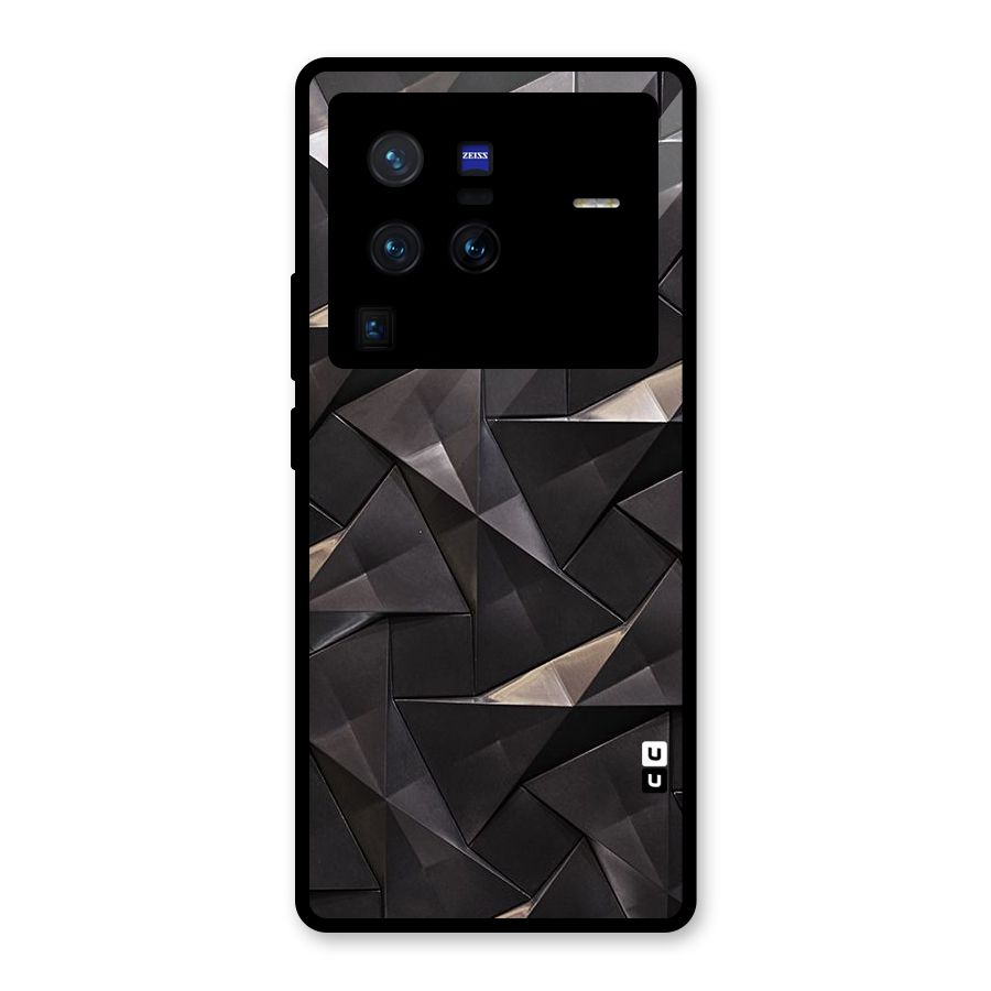 Carved Triangles Glass Back Case for Vivo X80 Pro