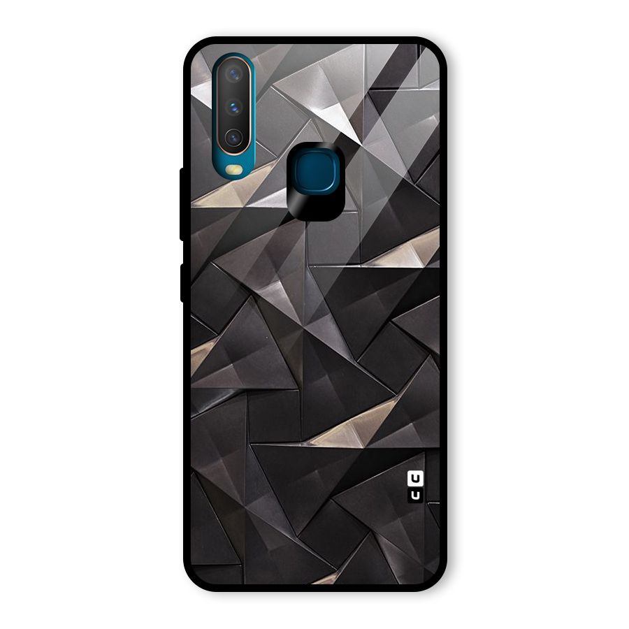 Carved Triangles Glass Back Case for Vivo Y15