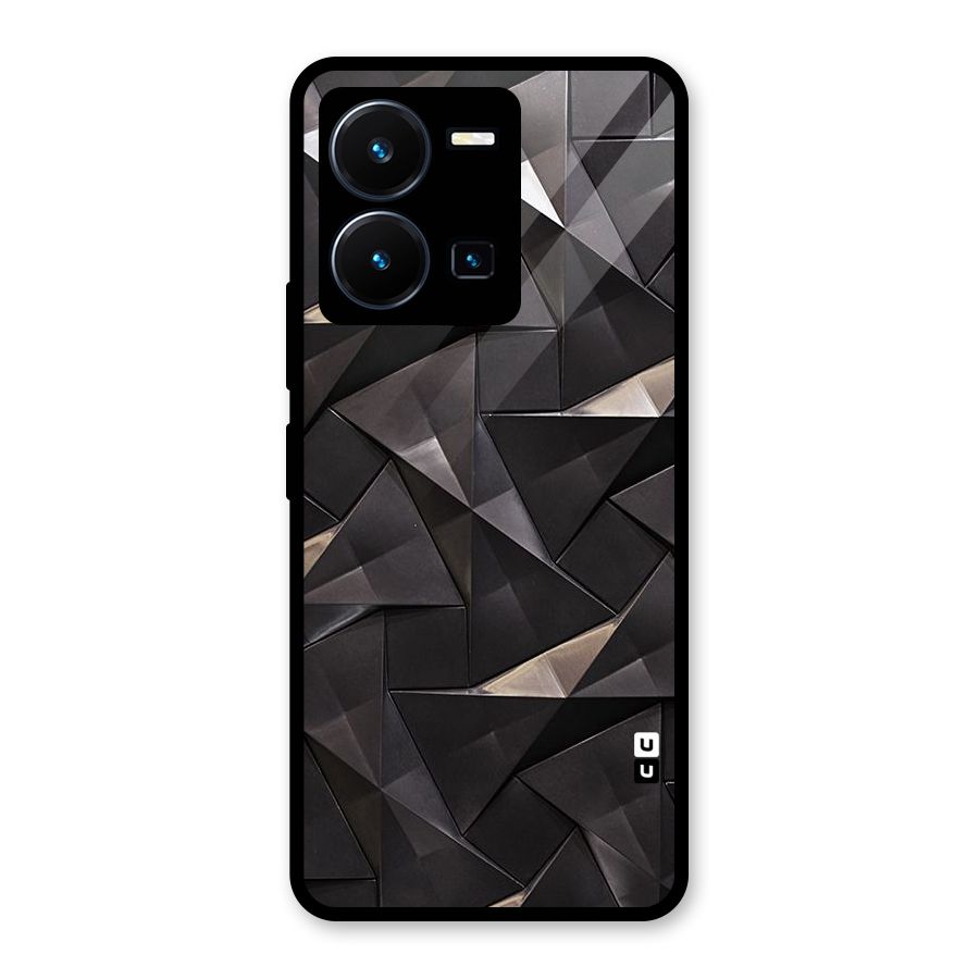 Carved Triangles Glass Back Case for Vivo Y35
