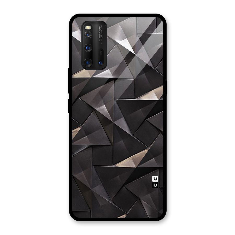 Carved Triangles Glass Back Case for Vivo iQOO 3