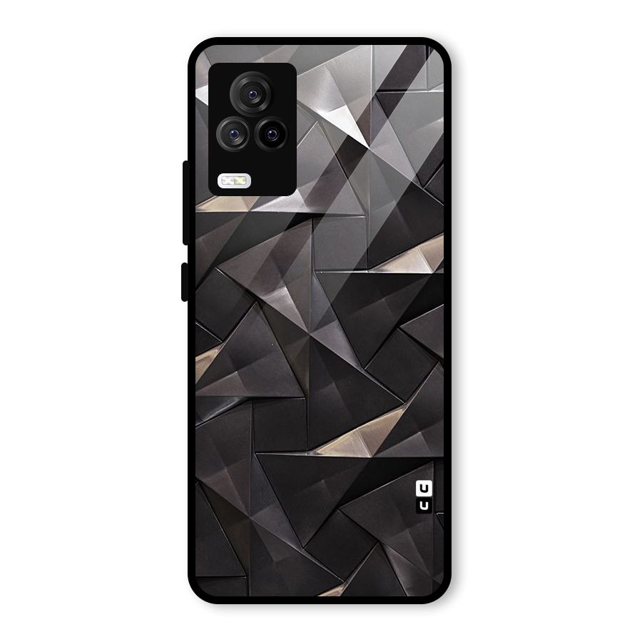 Carved Triangles Glass Back Case for Vivo iQOO 7 Legend 5G