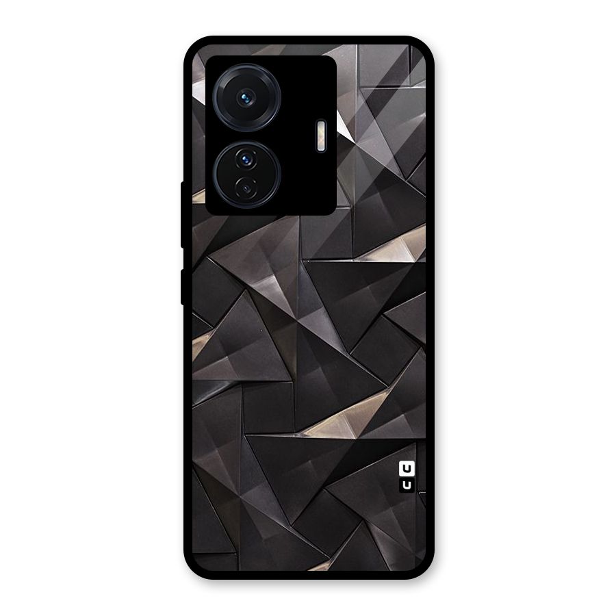 Carved Triangles Glass Back Case for Vivo iQOO Z6 Pro
