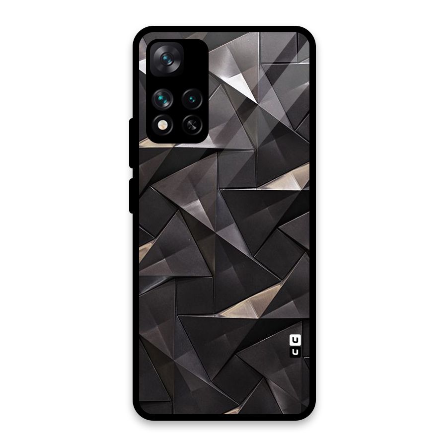 Carved Triangles Glass Back Case for Xiaomi 11i HyperCharge 5G