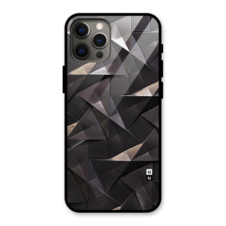 Carved Triangles Glass Back Case for iPhone 12 Pro Max