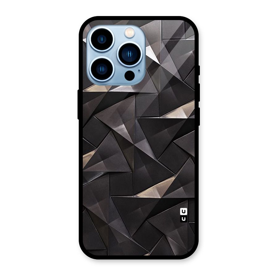 Carved Triangles Glass Back Case for iPhone 13 Pro