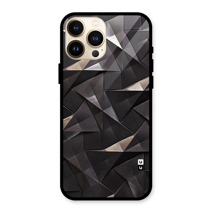 Carved Triangles Glass Back Case for iPhone 13 Pro Max