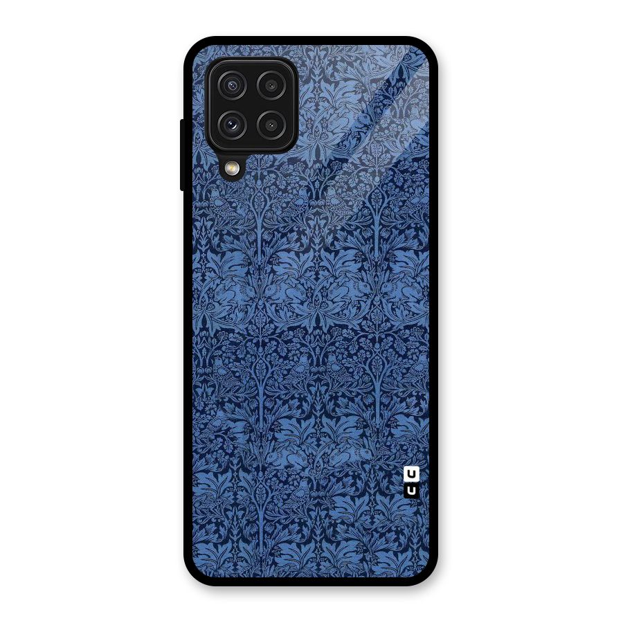 Carving Design Glass Back Case for Galaxy A22 4G