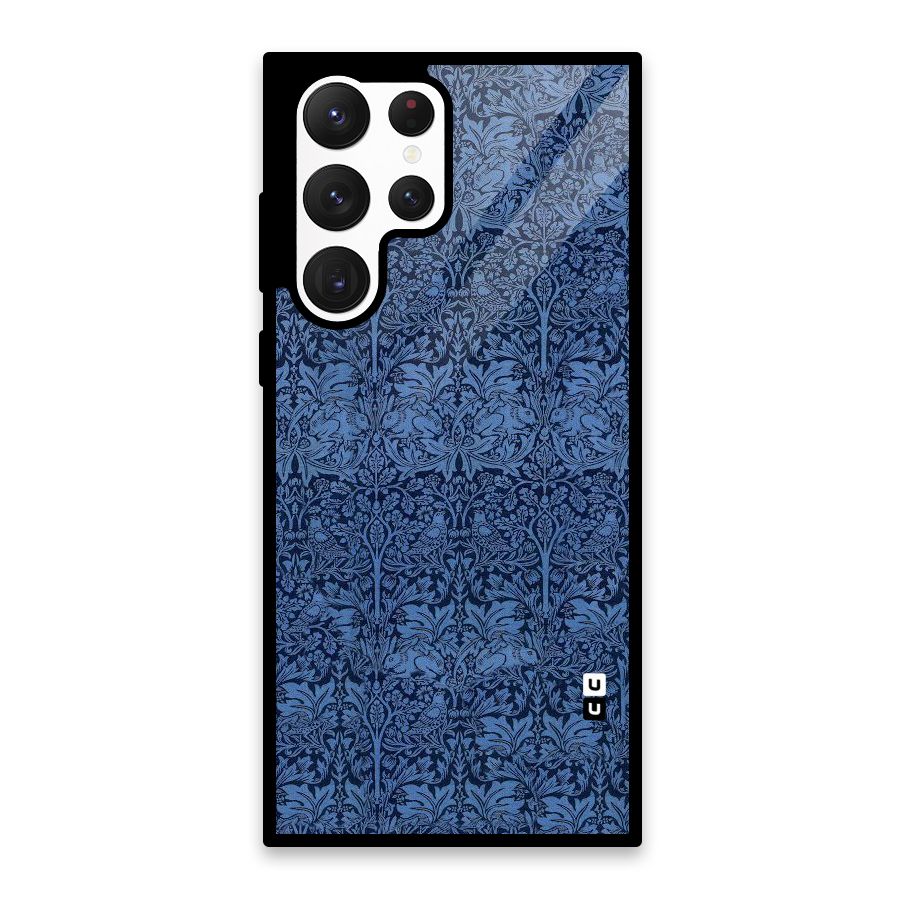 Carving Design Glass Back Case for Galaxy S22 Ultra 5G