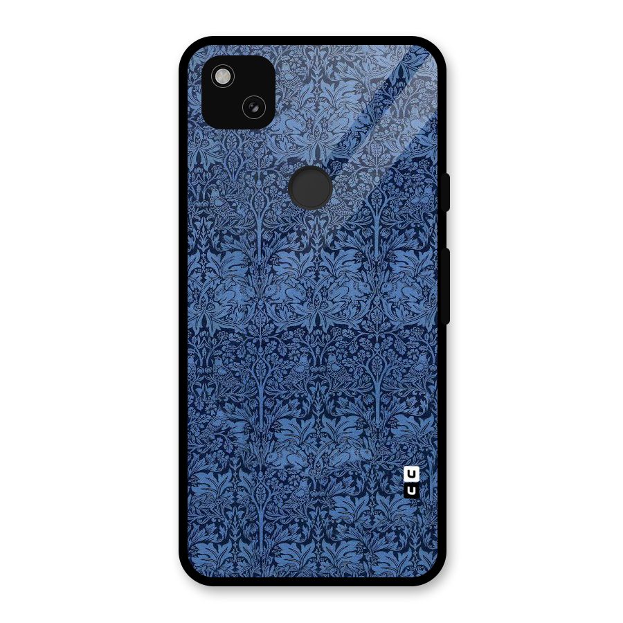 Carving Design Glass Back Case for Google Pixel 4a