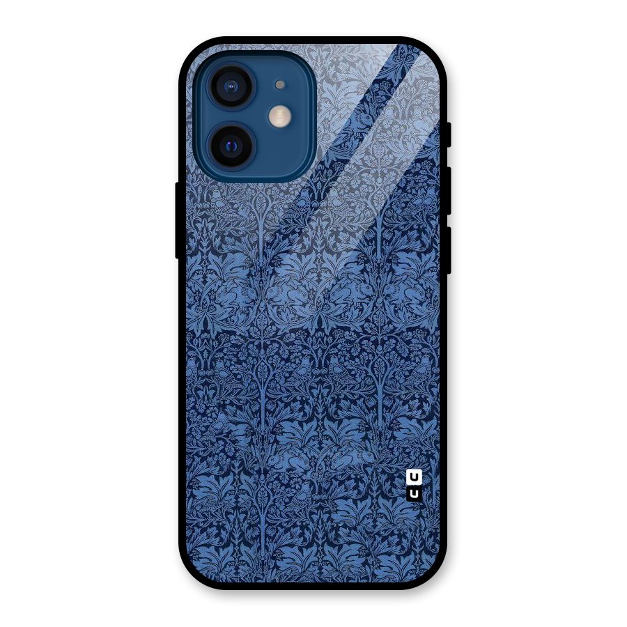 Carving Design Glass Back Case for iPhone 12 Mini