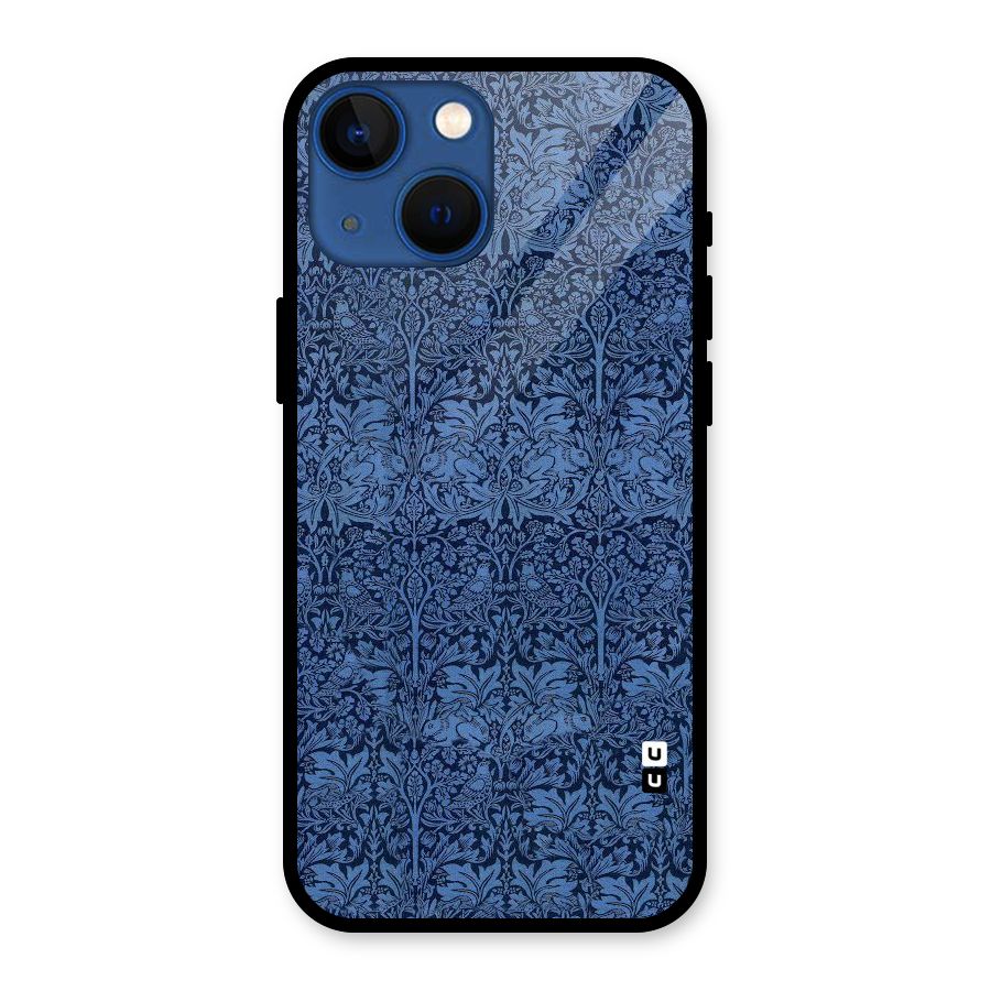 Carving Design Glass Back Case for iPhone 13 Mini