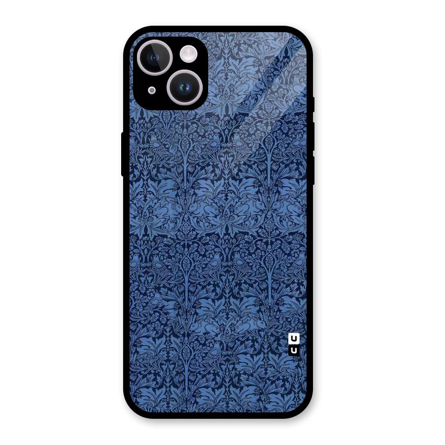 Carving Design Glass Back Case for iPhone 14 Plus
