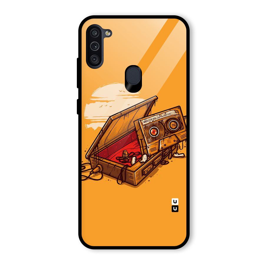 Casette Box Glass Back Case for Galaxy M11