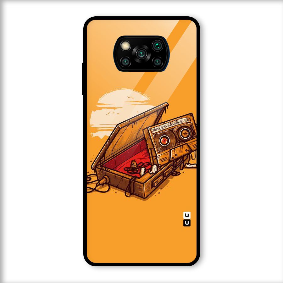 Casette Box Glass Back Case for Poco X3