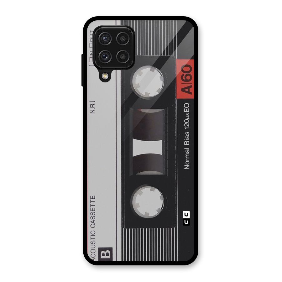 Casette Design Glass Back Case for Galaxy A22 4G