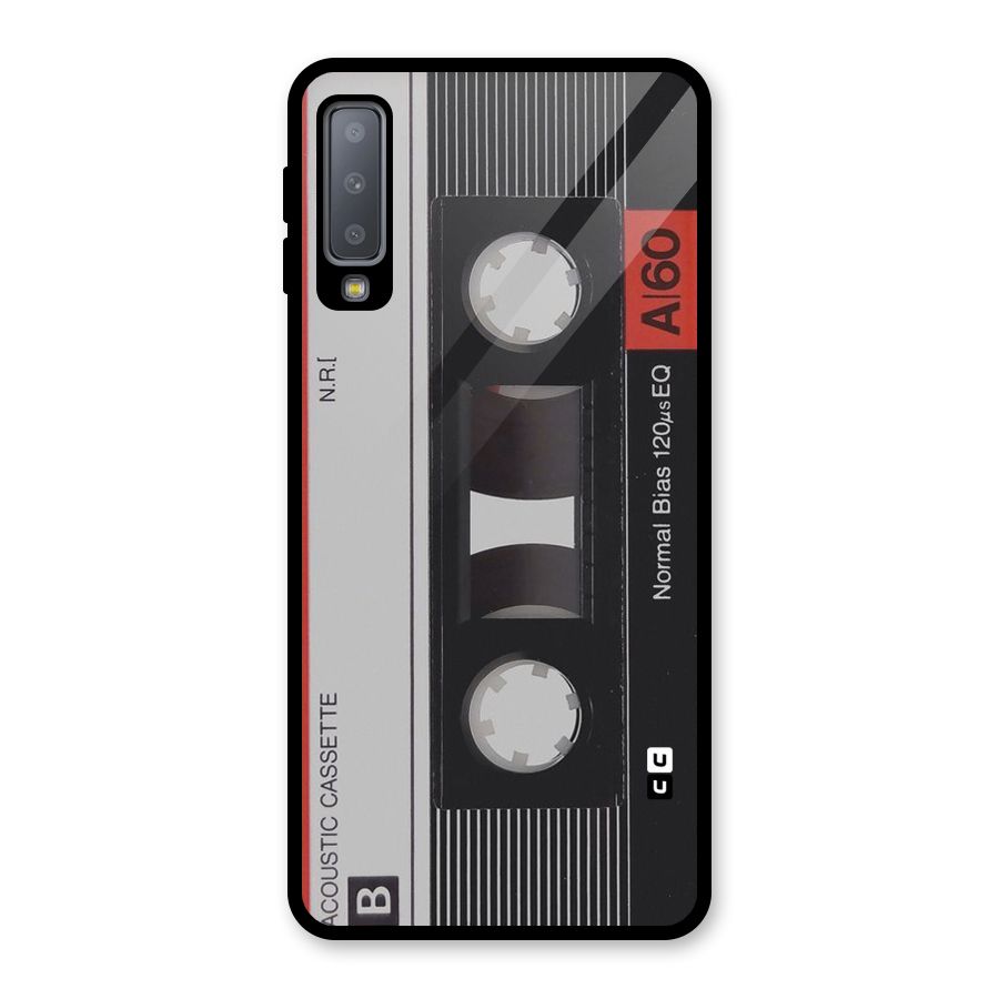 Casette Design Glass Back Case for Galaxy A7 (2018)
