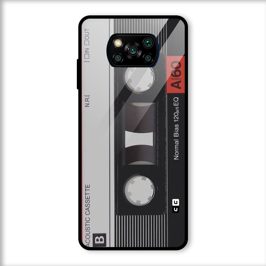 Casette Design Glass Back Case for Poco X3