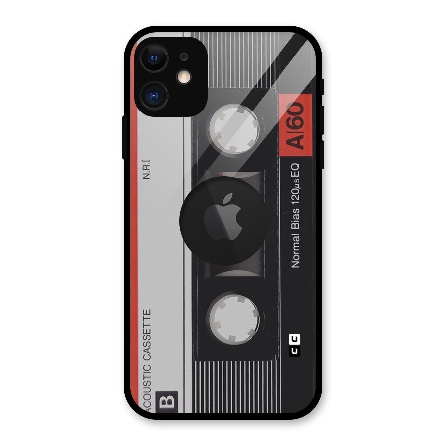 Casette Design Glass Back Case for iPhone 11 Logo Cut