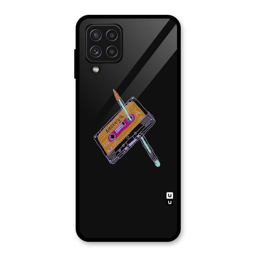 Casette Nostalgia Glass Back Case for Galaxy A22 4G