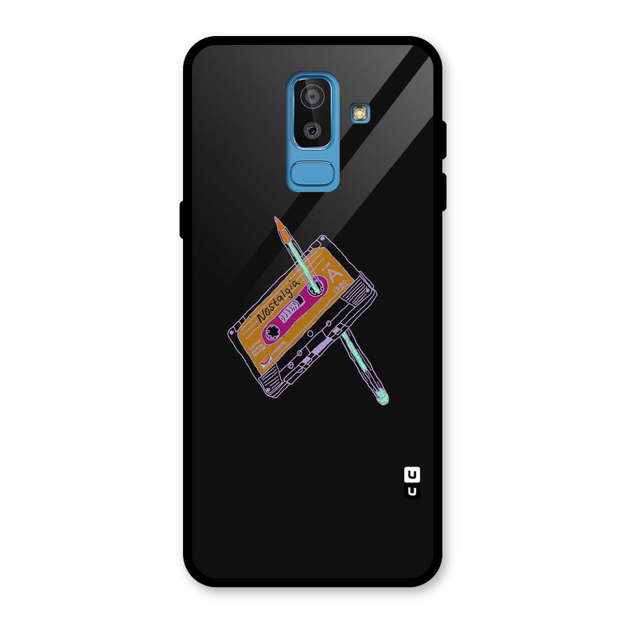 Casette Nostalgia Glass Back Case for Galaxy J8