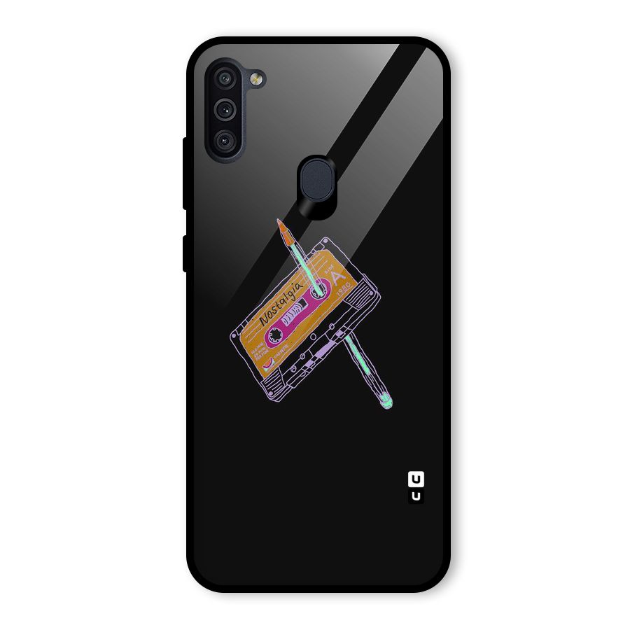 Casette Nostalgia Glass Back Case for Galaxy M11