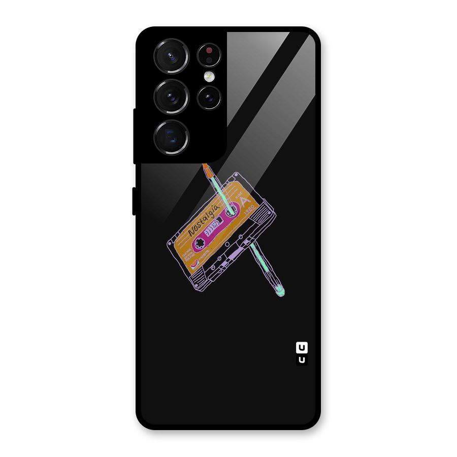 Casette Nostalgia Glass Back Case for Galaxy S21 Ultra 5G