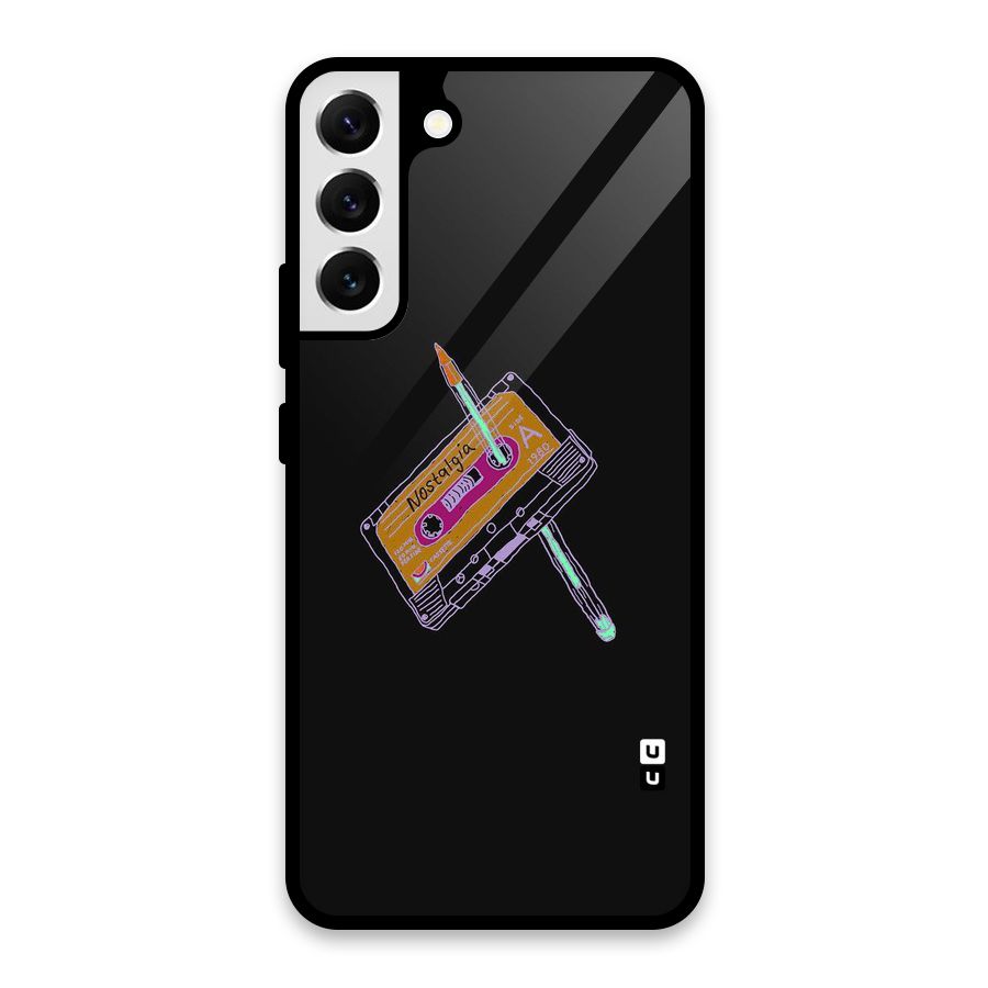 Casette Nostalgia Glass Back Case for Galaxy S22 Plus 5G