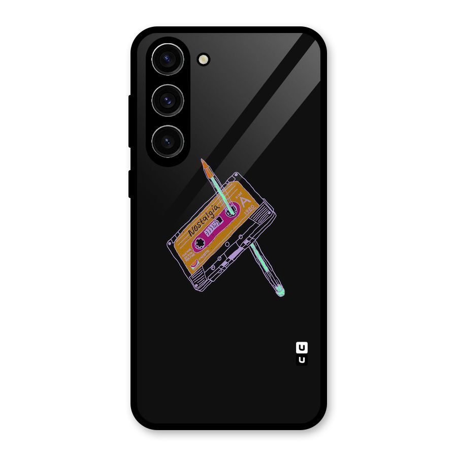 Casette Nostalgia Glass Back Case for Galaxy S23 Plus