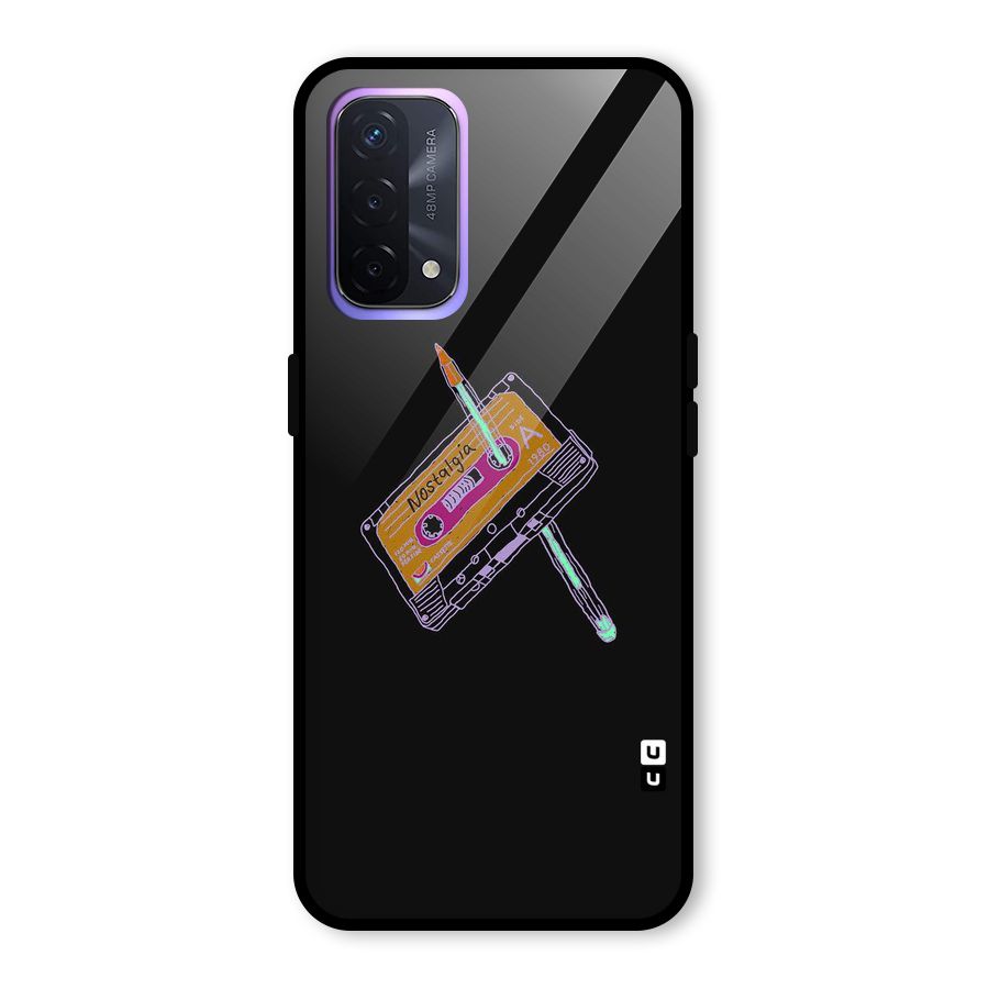 Casette Nostalgia Glass Back Case for Oppo A74 5G