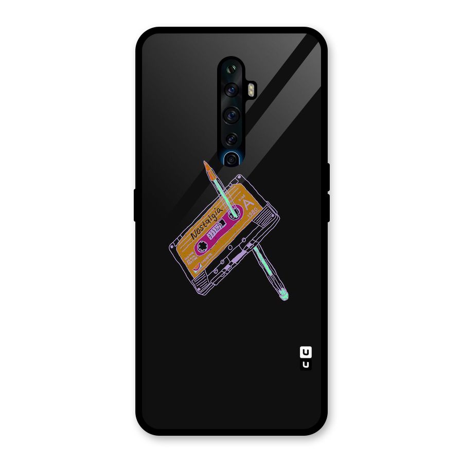 Casette Nostalgia Glass Back Case for Oppo Reno2 F