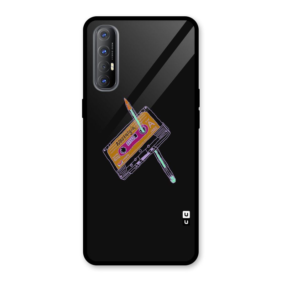 Casette Nostalgia Glass Back Case for Oppo Reno3 Pro