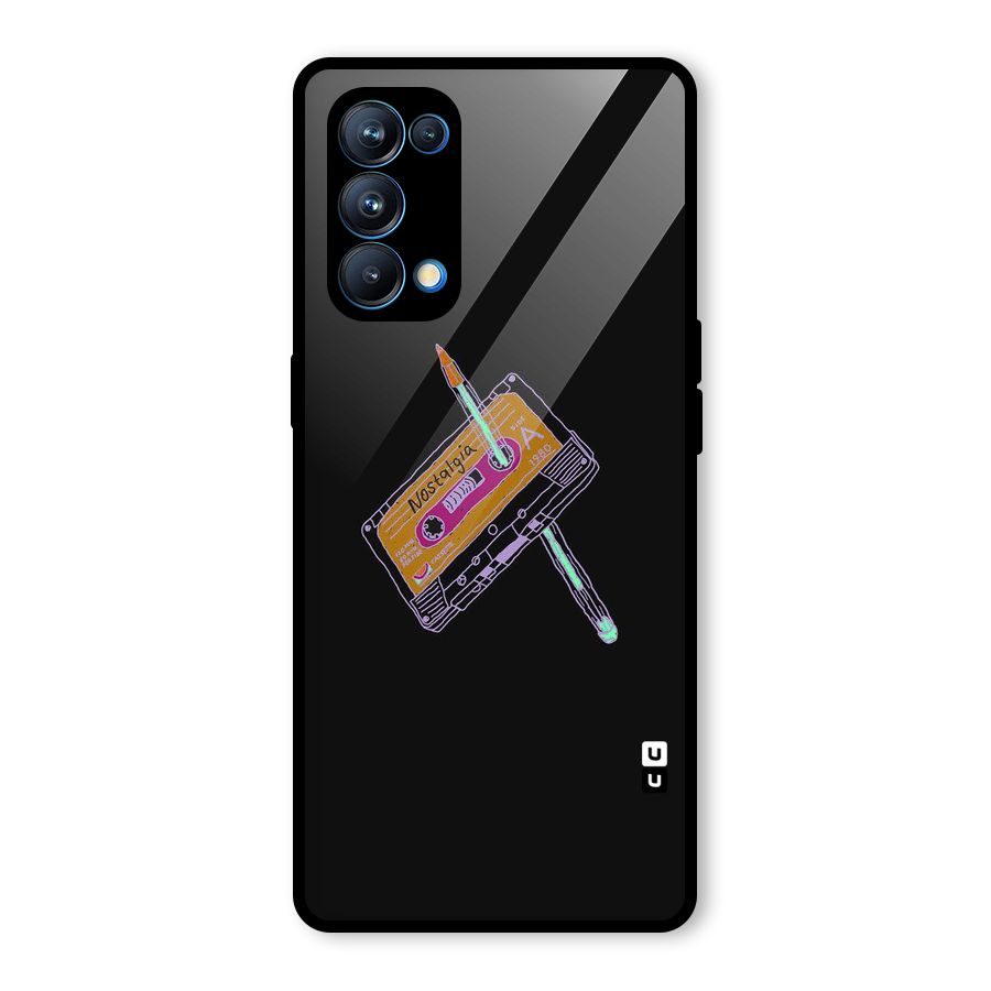 Casette Nostalgia Glass Back Case for Oppo Reno5 Pro 5G