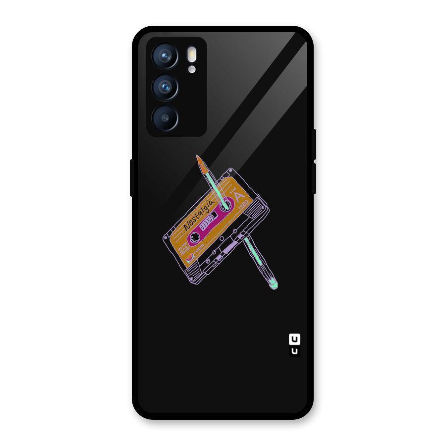 Casette Nostalgia Glass Back Case for Oppo Reno6 5G