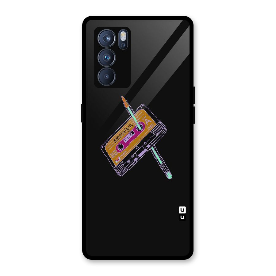 Casette Nostalgia Glass Back Case for Oppo Reno6 Pro 5G