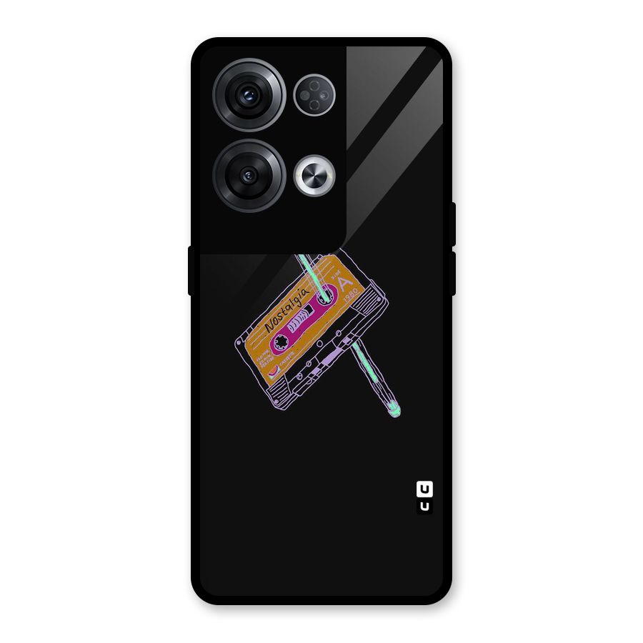 Casette Nostalgia Glass Back Case for Oppo Reno8 Pro 5G