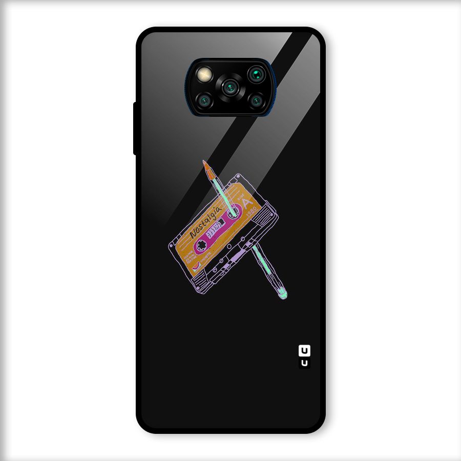 Casette Nostalgia Glass Back Case for Poco X3