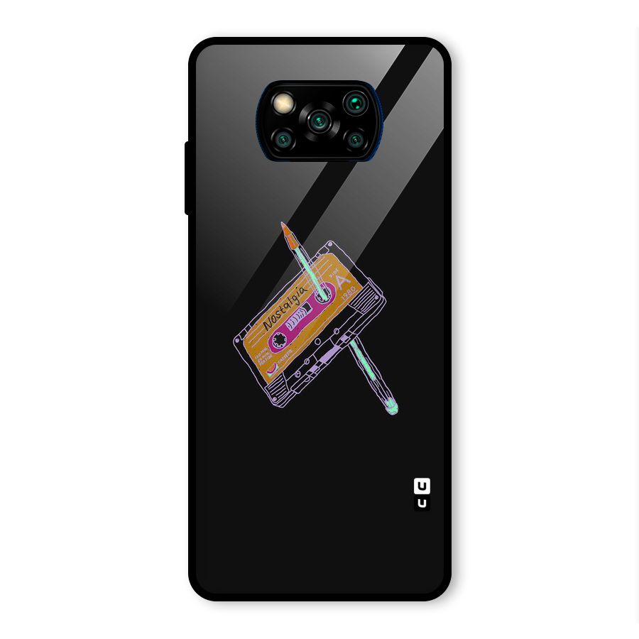 Casette Nostalgia Glass Back Case for Poco X3 Pro