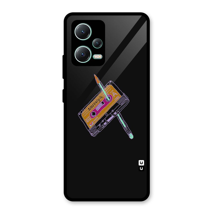 Casette Nostalgia Glass Back Case for Redmi Note 12 5G