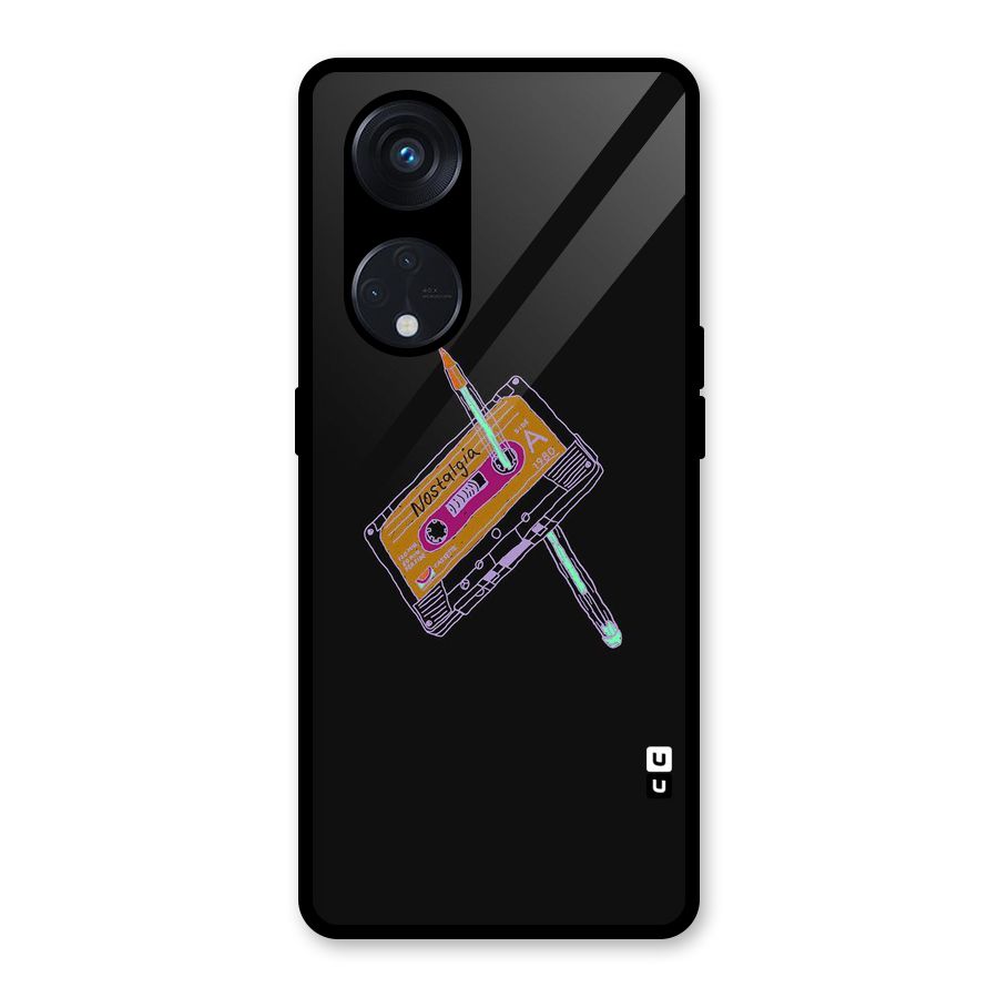 Casette Nostalgia Glass Back Case for Reno8 T 5G