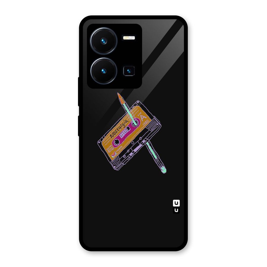 Casette Nostalgia Glass Back Case for Vivo Y35